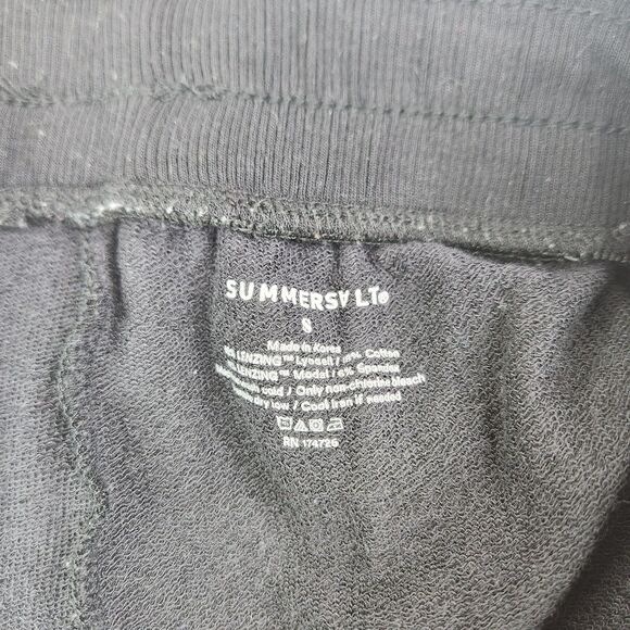 SUMMERSALT Pants Womens Small Black Pull On Softest French Terry Tie-Waist Pants - Picture 9 of 9
